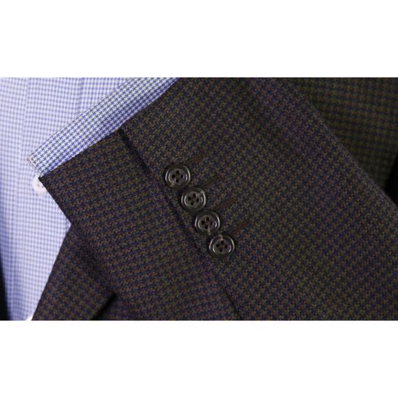 Jack Victor Black Gold Green Woven Knit Wool 2-Btn Sportcoat Blazer 44R - Picture 6 of 9
